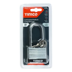 Timco Padlock Laminated Long Shackle 50mm